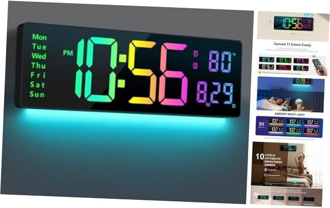 Digital Wall Clock Large Display 16