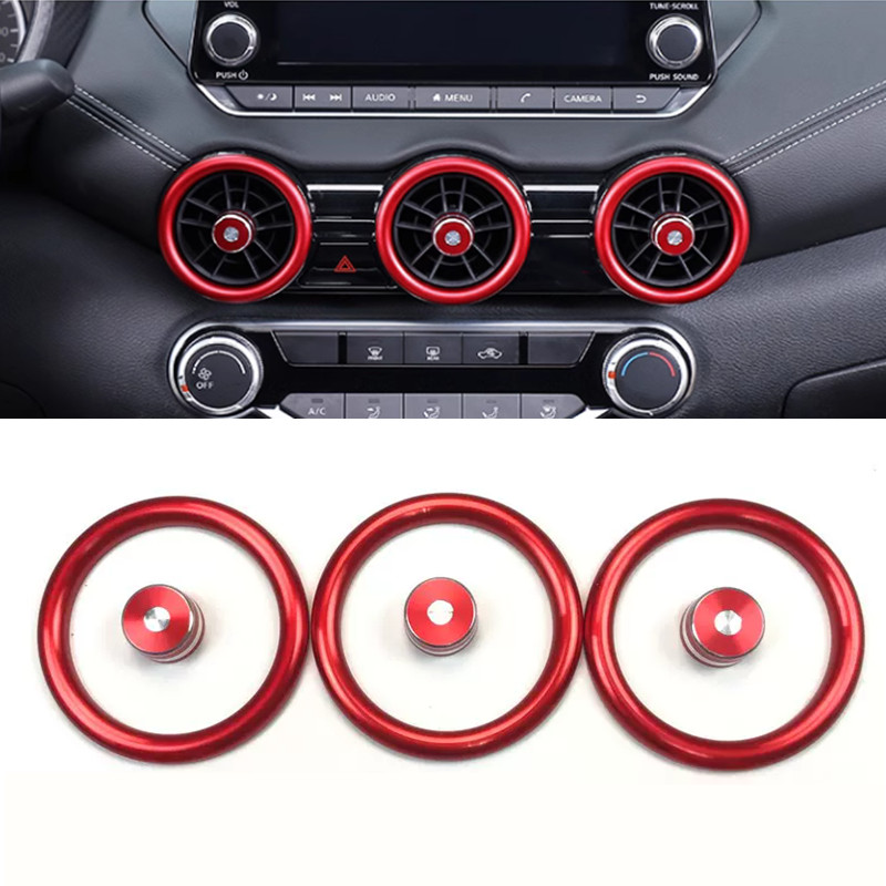 2020-2024 Nissan Sentra Red Dashboard Air Vent Cover Trim Set 6pcs