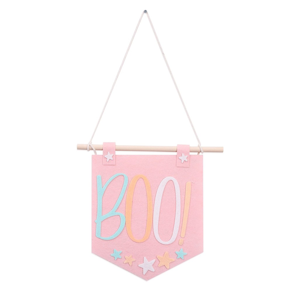 The Pink BOO Gang Banner - Happy Halloween Garden Flag Fall Wall Decor for Cl...