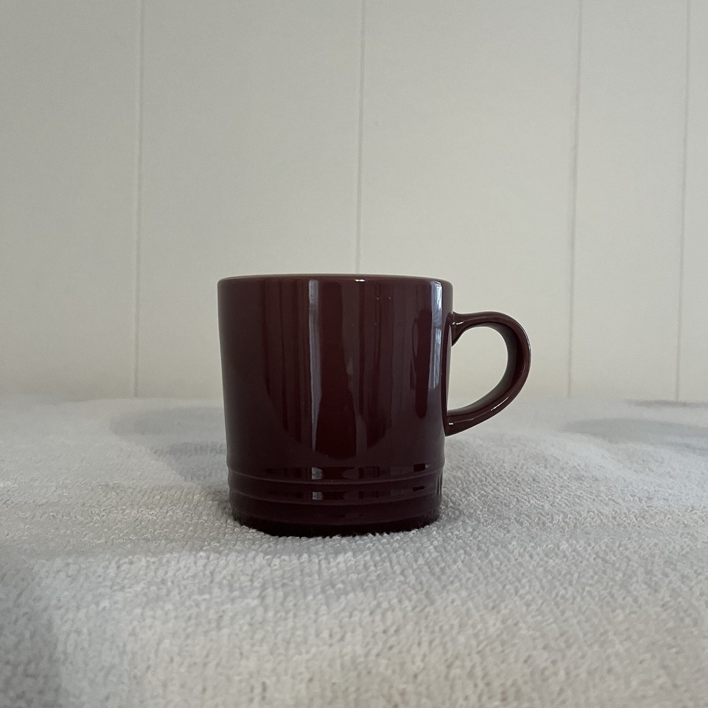 Le Creuset Cassis Deep Purple London Mug Stoneware 12 Oz Rare Retired Color