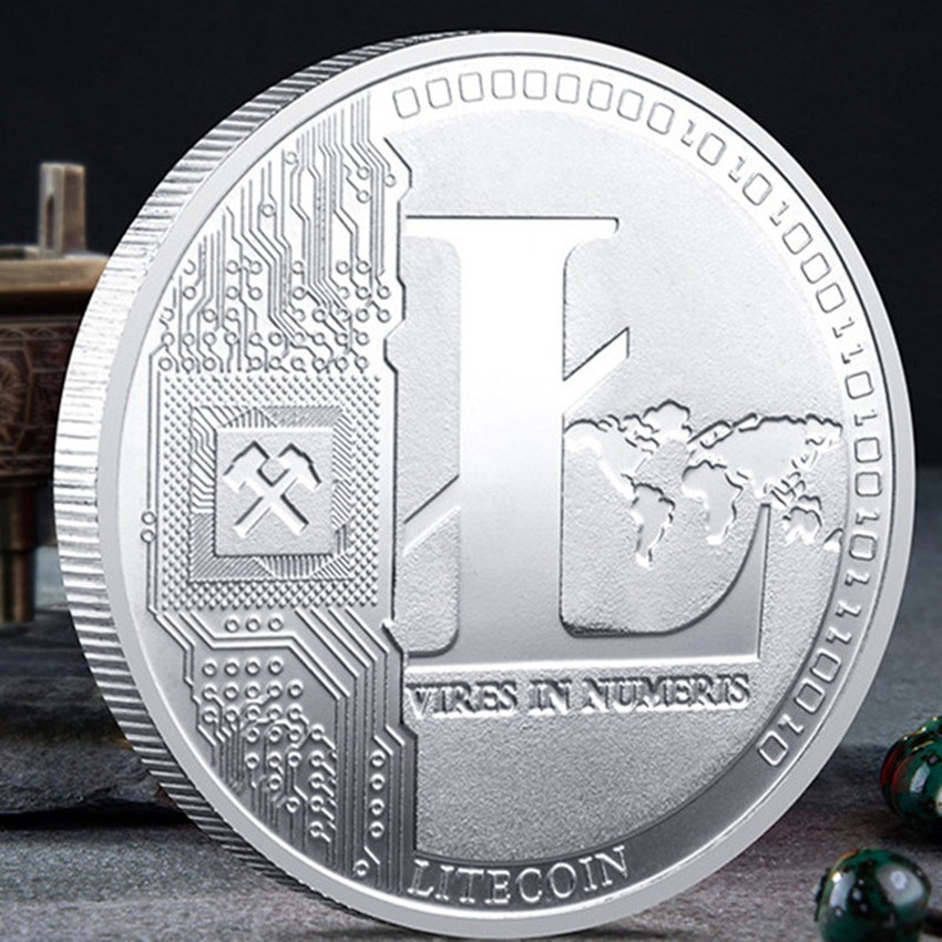 Silver Plated Litecoin Coin Commemorative Vires in Numeris Medallion Collectible