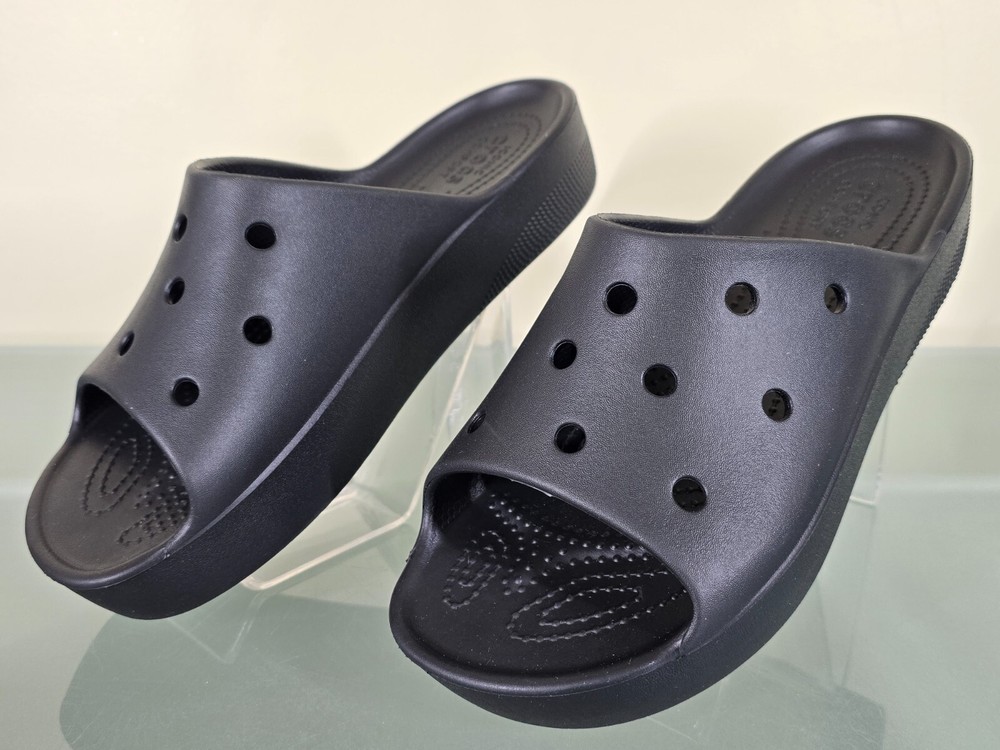 CROCS Classic Slide Platform Sandals Black 208180 Womens Size 10