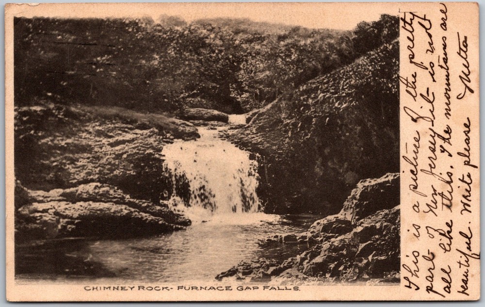 Chimney Rock Furnace Gap Falls 1906 Plainfield New Jersey Postcard I753