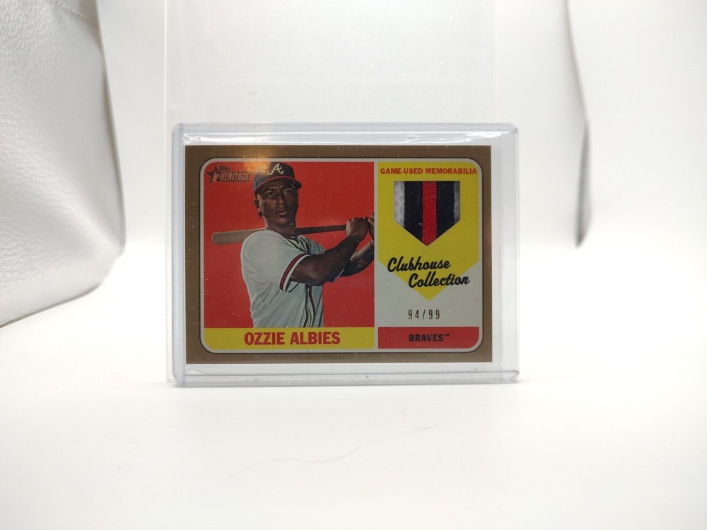 2018 Topps Heritage Clubhouse Collection Relics Gold #CCR-OA Ozzie Albies /99