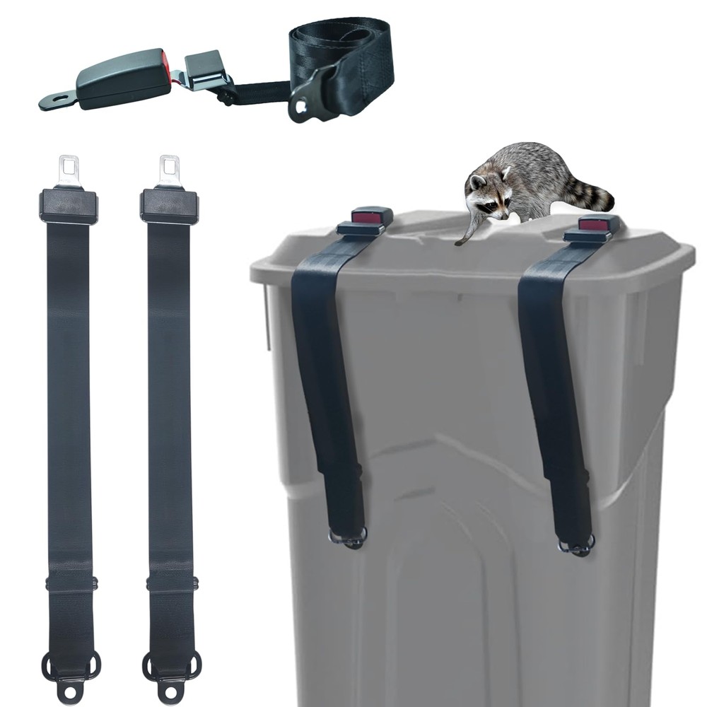 2PCS Trash Can Strap, Adjustable Trash Can Lid Lock, Windproof Trash Can Lid ...