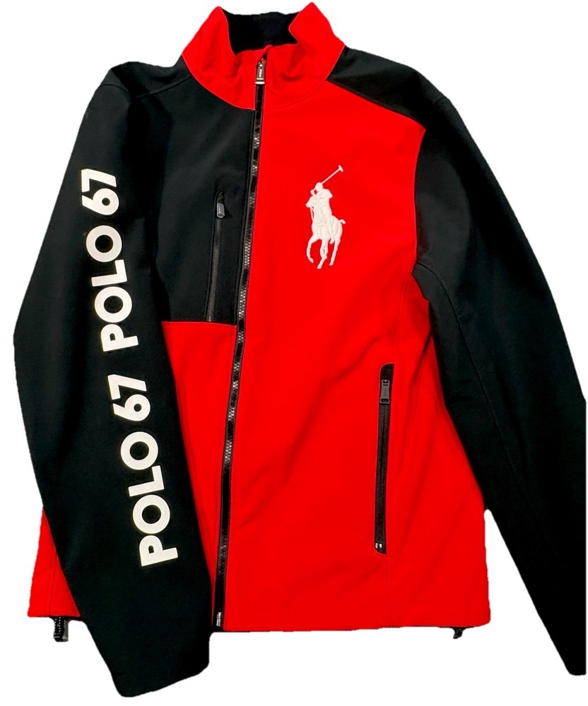 Polo Ralph Lauren RL 67 Jacket Size Small Men’s Full Zip Red Black Outdoor