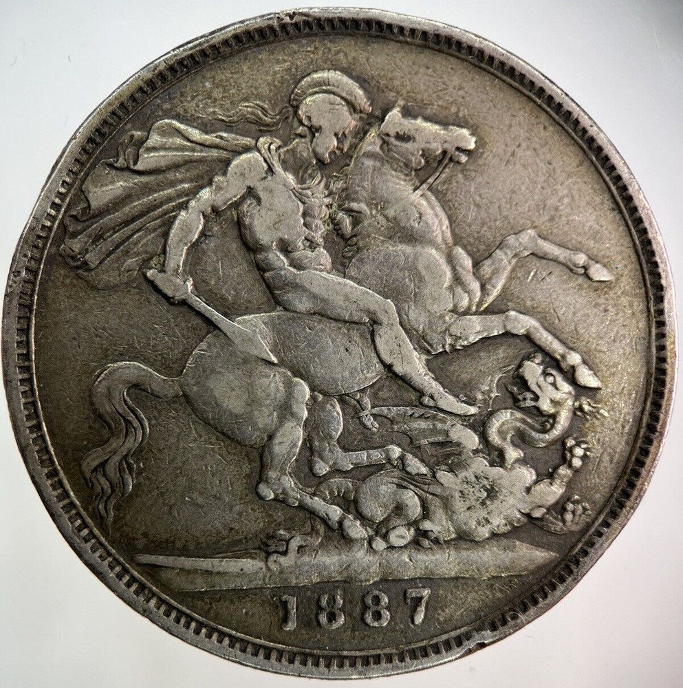 1887 Victoria One Crown Silver Coin | Fine Collectable Grade