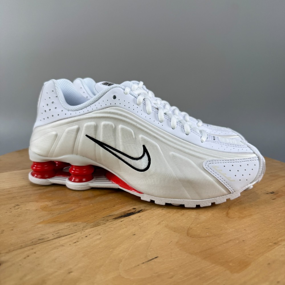 Womens 7 / 5.5Y - Nike Shox R4 GS Shoes White Phantom Picante Red CW2626-102