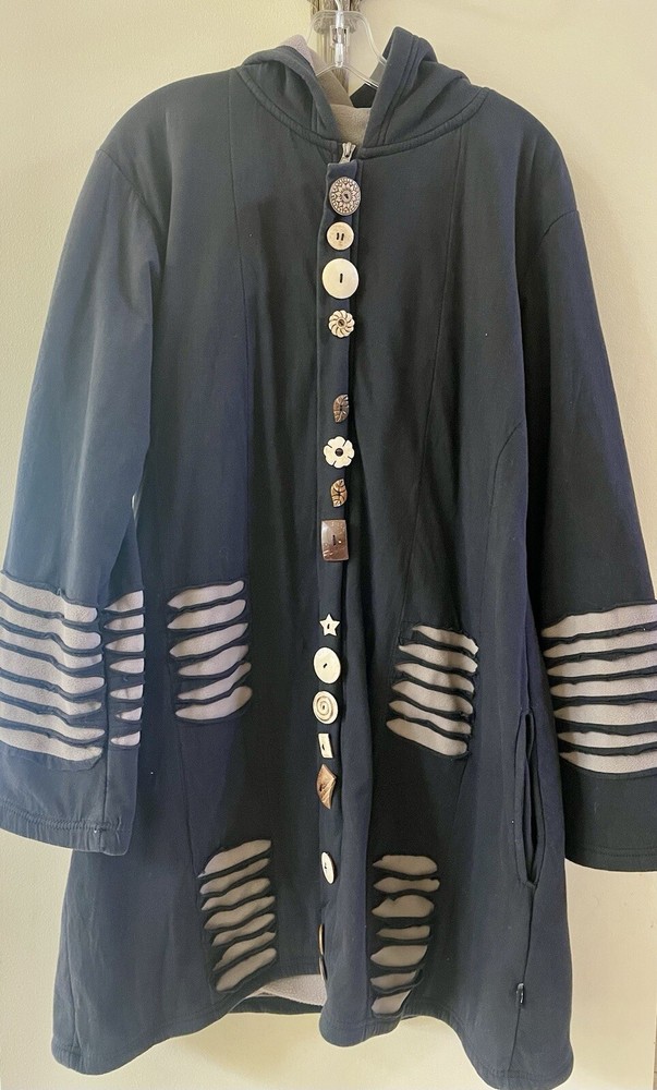 Y2K LEOPARDS & ROSES coat jacket Sz XXL FAIR-TRADE ETHICAL Made in NEPAL