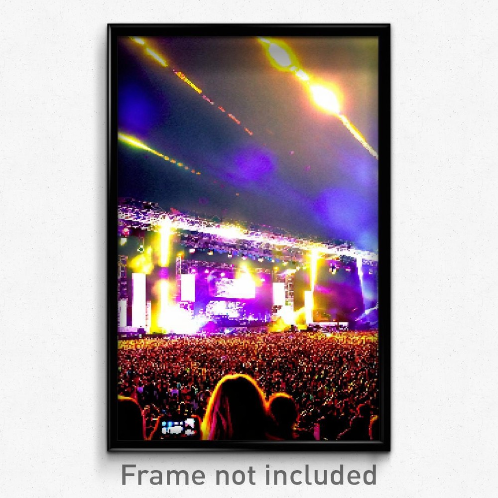 Pixel Art Poster - Massive Music Festival (8 Bit Psychedelic Video Game Print)