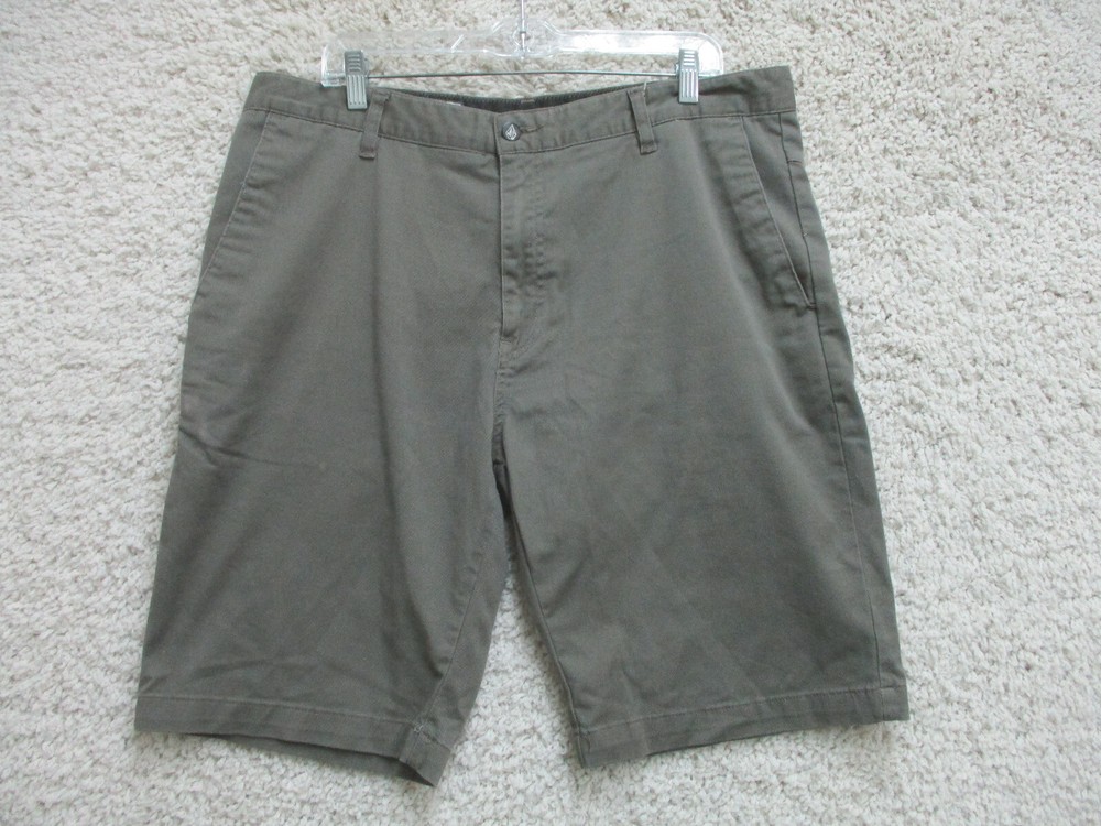 Volcom Shorts 36 Mens Gray Chino Pockets Outdoors Skateboard Modern Fit Cotton