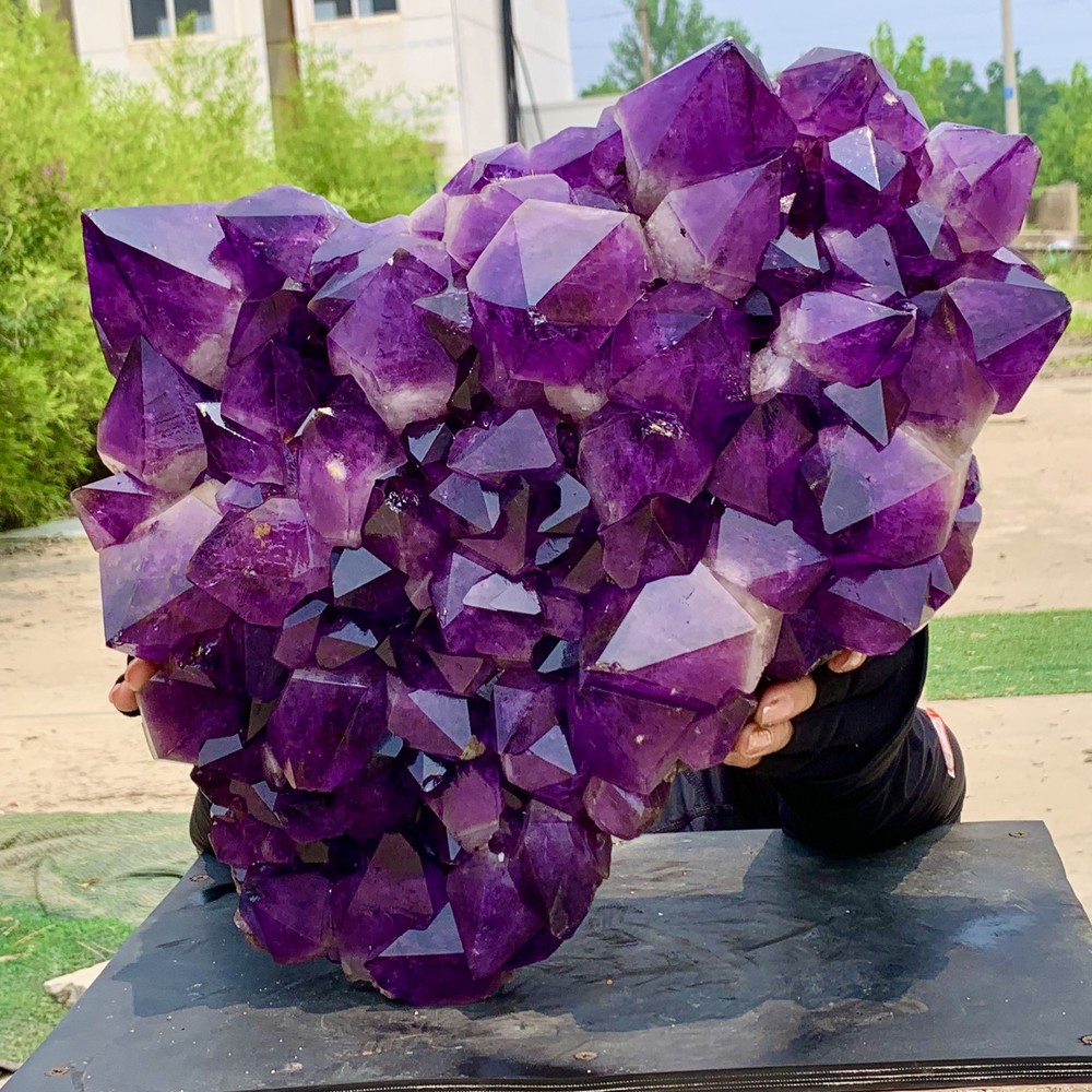 32.29LB Natural Amethyst geode quartz cluster crystal specimen Healing
