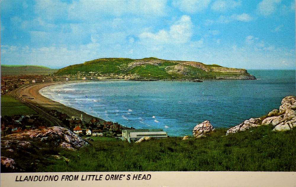 Postcard Llandudno From Little Orme's Head Beach Pier Sea North Wales Sapphire