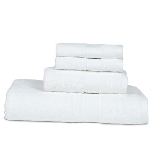 4-Piece Bath Towel Set with Bath, Hand, and Wash Cloths for Soft Luxury