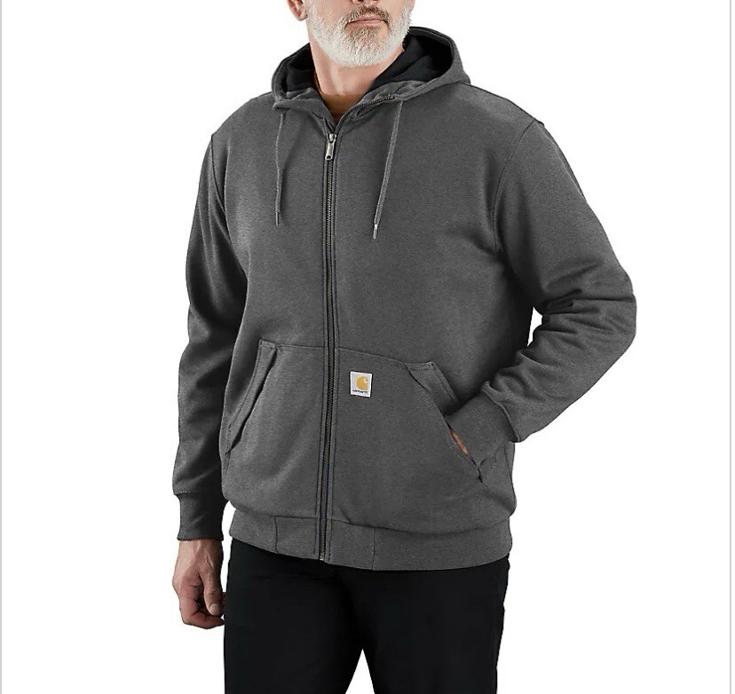 Carhartt Men’s Thermal Lined Rain Defender Zip Hoodie 2XL GRAY
