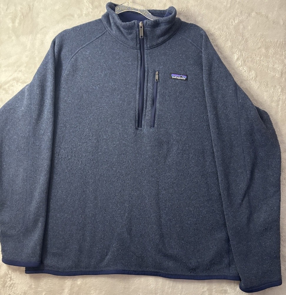 Patagonia Better Sweater Jacket Men’s XL Quarter Zip Navy Blue Fleece Pullover
