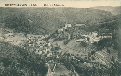 Postcard Schwarzburg view from Trippstein (No. 9400)