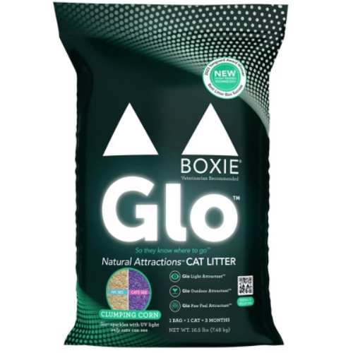 Boxiecat Glo Light Attractant Unscented Corn Cat Litter - 100% Natural Odor Control  