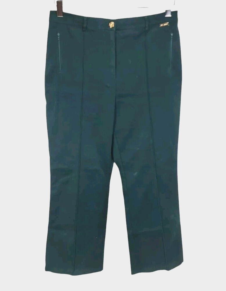 ST. JOHN SPORT BY MARIE GRAY Women Wide Leg Pant Size 12 Green Stretchy 160P