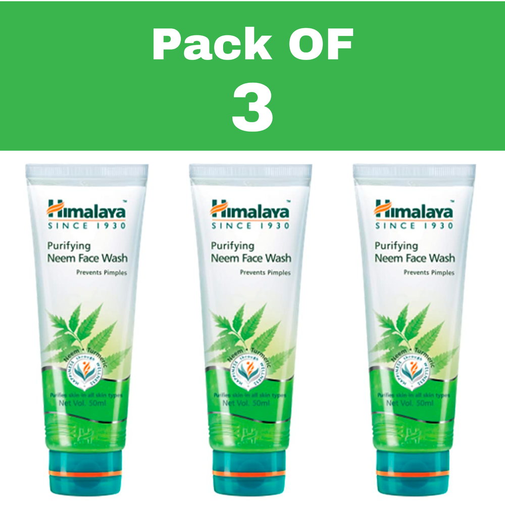 3 X Himalaya Herbals Purifying Neem Face Wash Soap-Free - 50ml