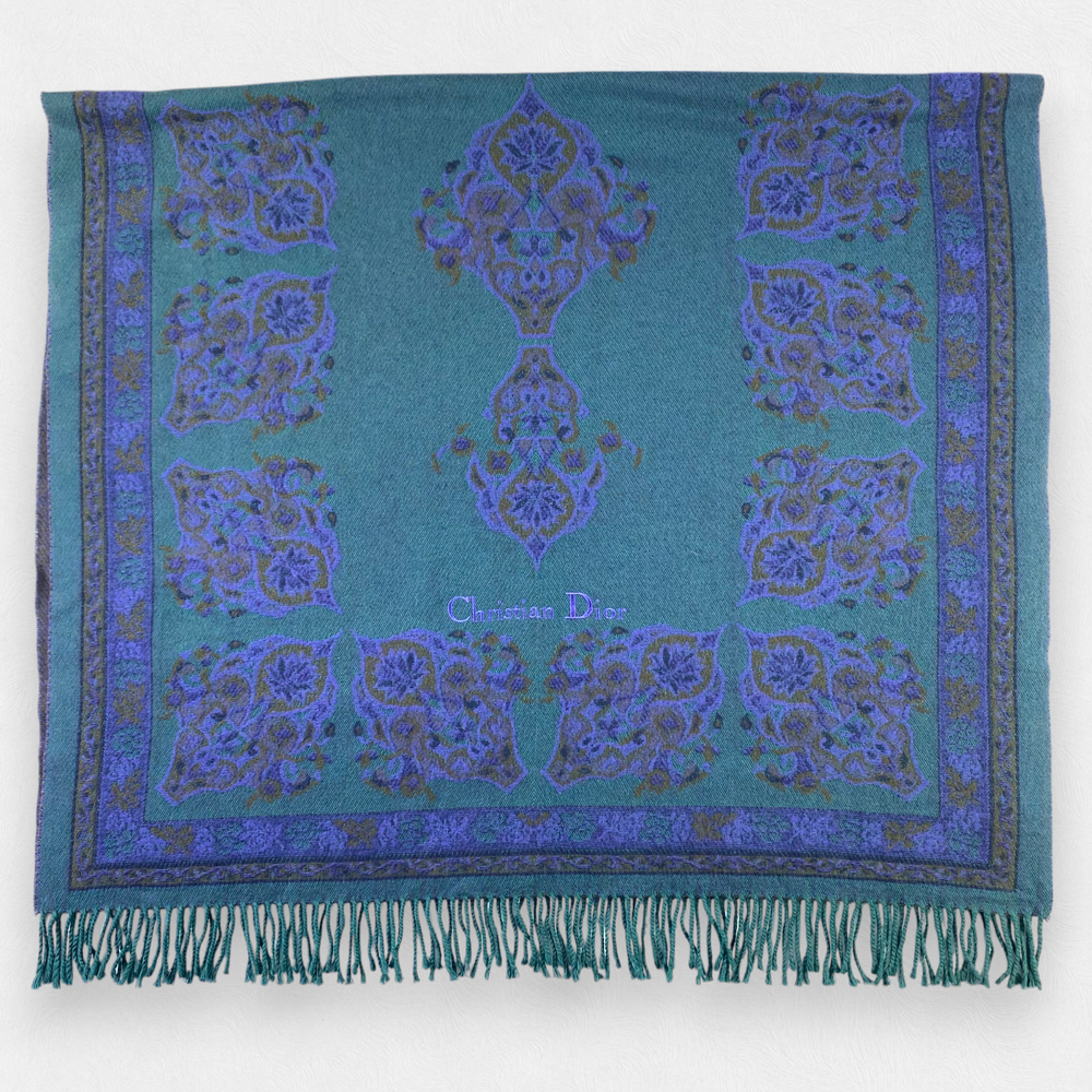 Dior Wool Scarf Winter Muffler Neck Wrap Warm Luxury