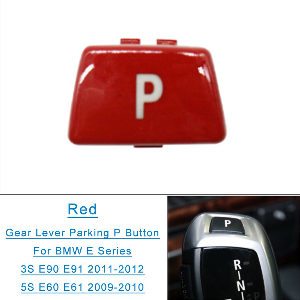 Red Gear Shift Knob Lever P Button Cover For BMW E Series 3S E90 E91 5S E60 E61