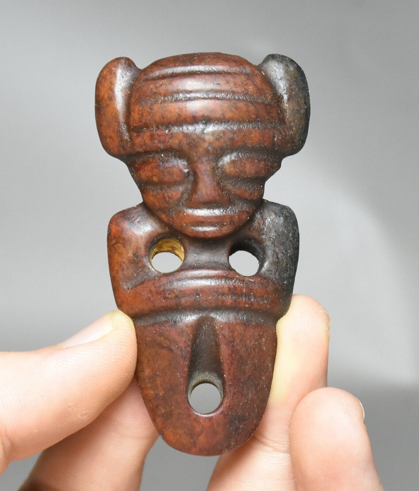 6CM Hongshan Culture Ancient Jade Carved Human Figure Amulet Pendant