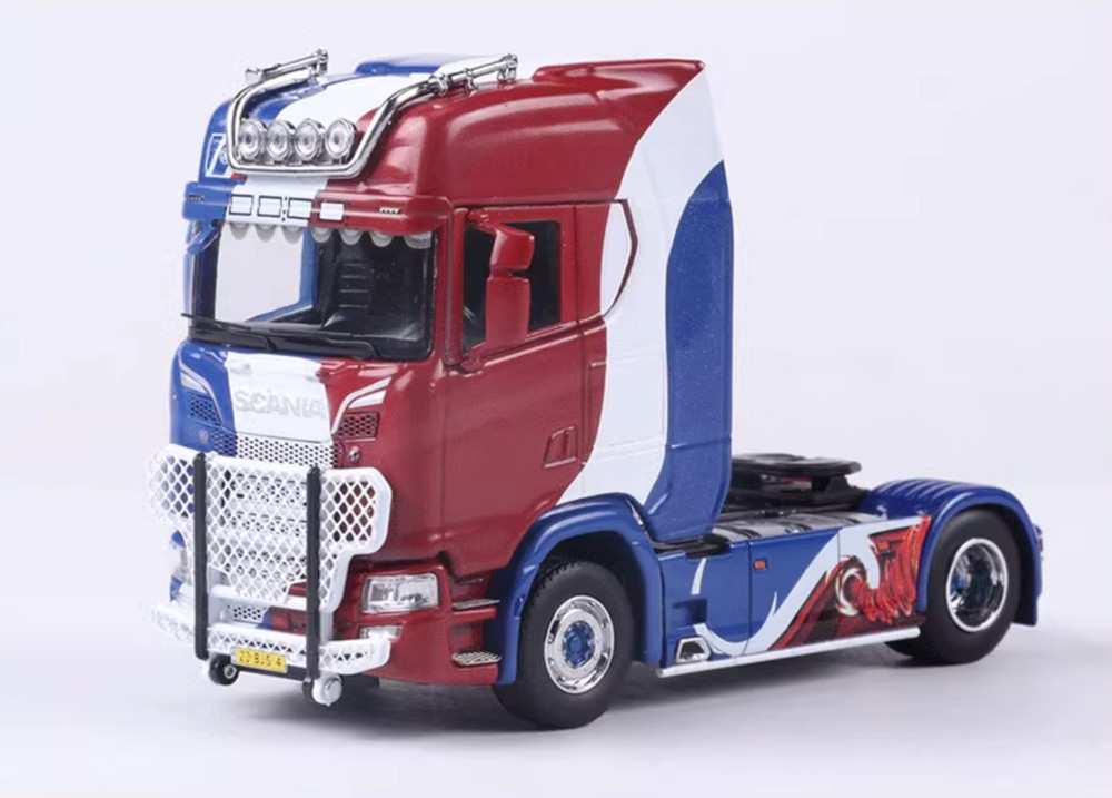 GCD 1:64 Red Blue Scania S730 Tractor Unit Truck Model Diecast Metal Car
