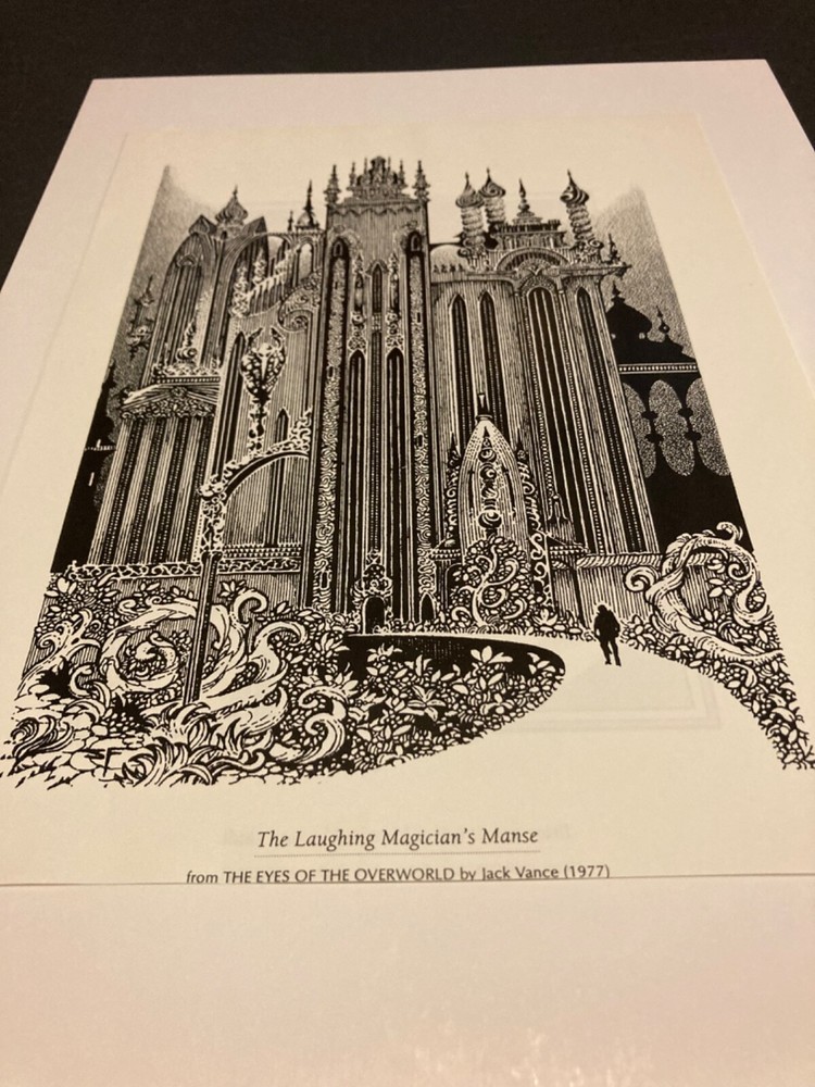 Vintage 1977 Steven E Fabian Eye of the Overlord Art Print Laughing Magician