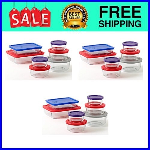 Pyrex 14-Piece Glass Storage Container Set with Lids, 3-Pack