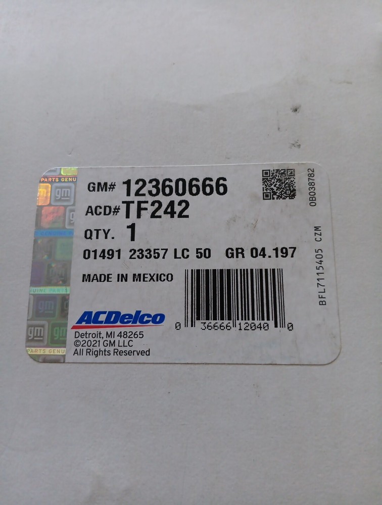 ACDelco TF242 Transmission Filter Kit GM 12360666