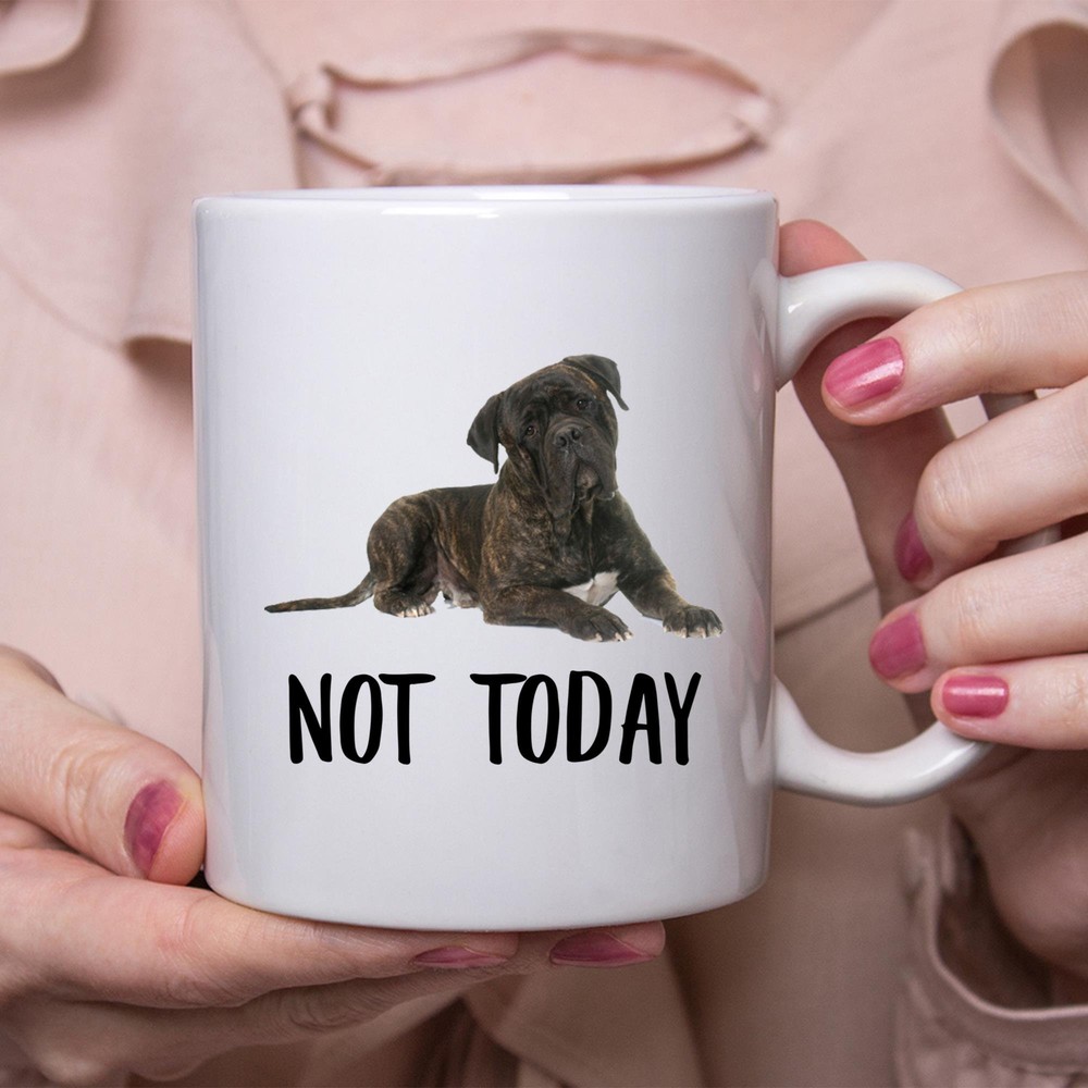 Funny Bullmastiff Brown Not Today Dog Mug Lazy Gift For Women Dogs Mom Coffee