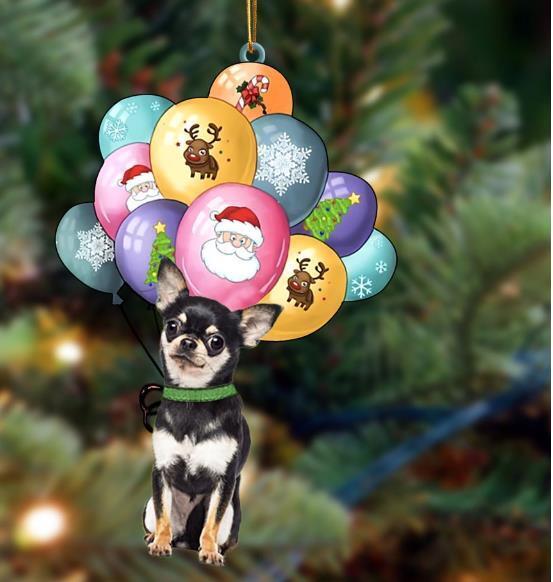 Chihuahua With Balloons Christmas Ornament Christmas Ornament Dog Ornament
