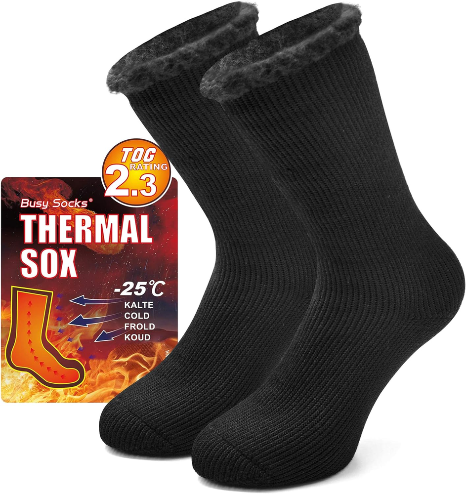 Winter Thermal Socks for Men and Women – Extra Thick Insulated Crew Boot Warmth