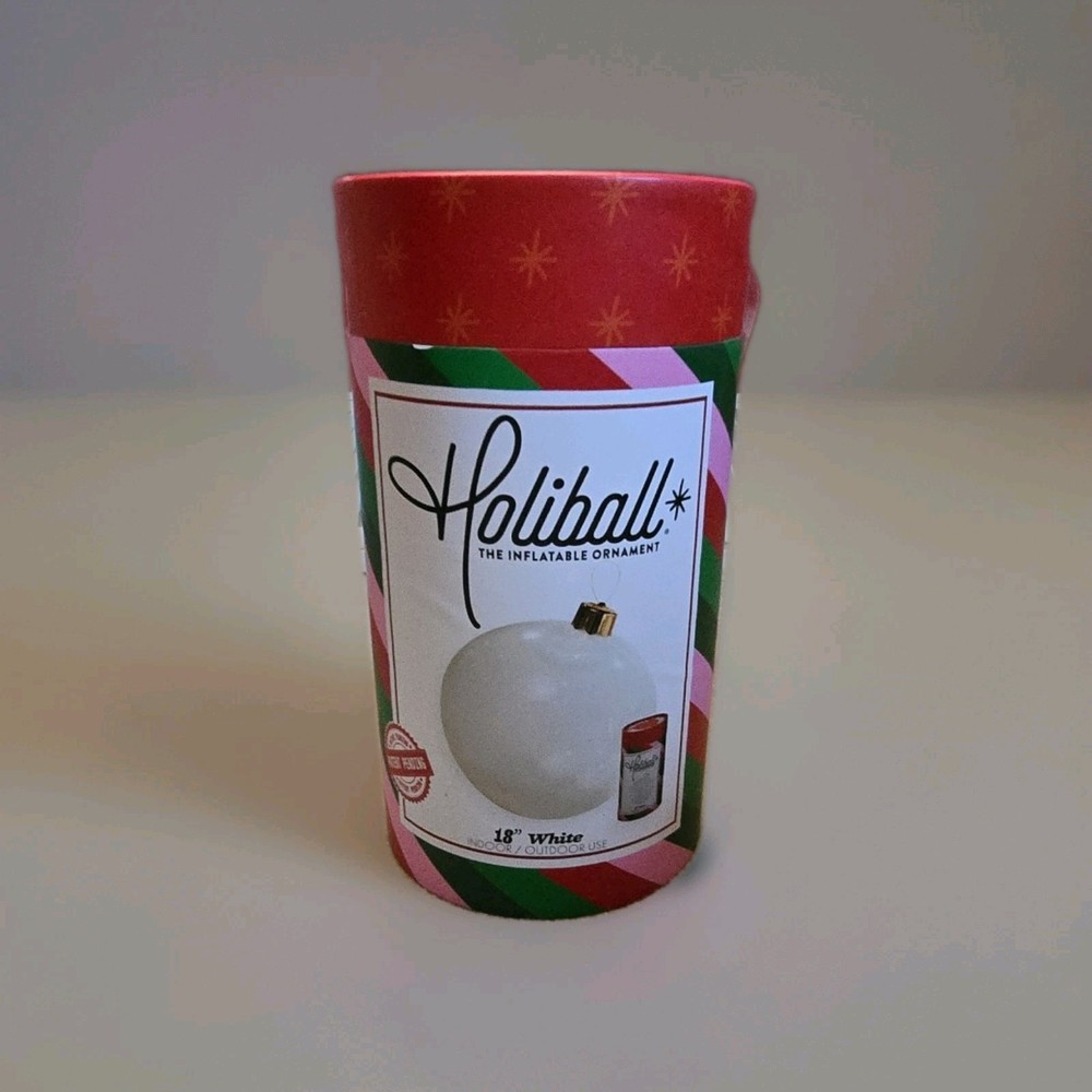 Holiball Inflatable Ornament Lg White 18” Diameter