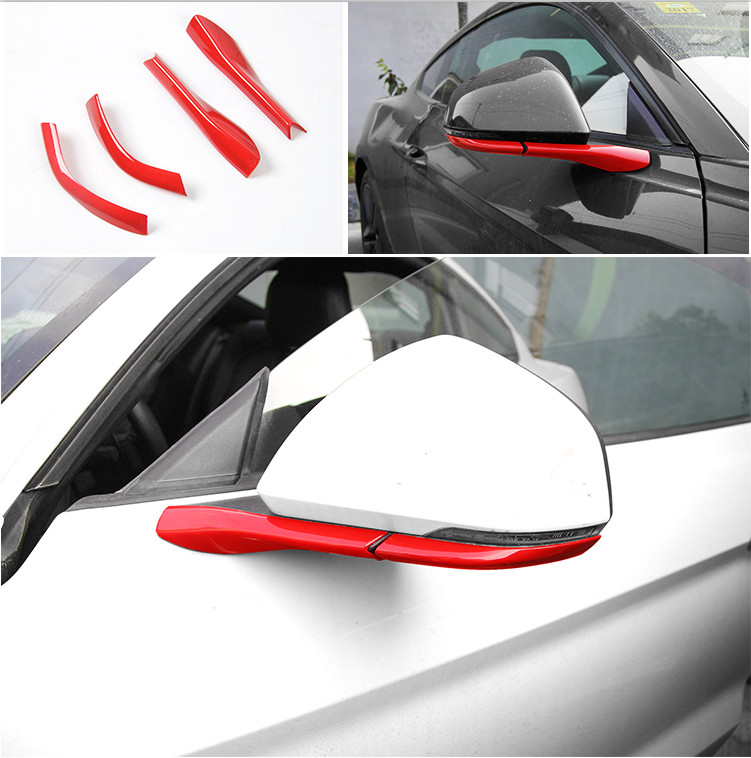 Red ABS Rearview Mirror Mouldings Trim Cover For Ford Mustang 2015-2020
