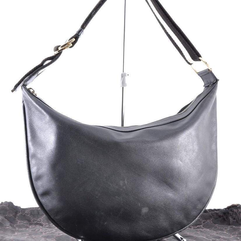 Gucci Half Moon Leather Shoulder Bag Gold Hardware Like New