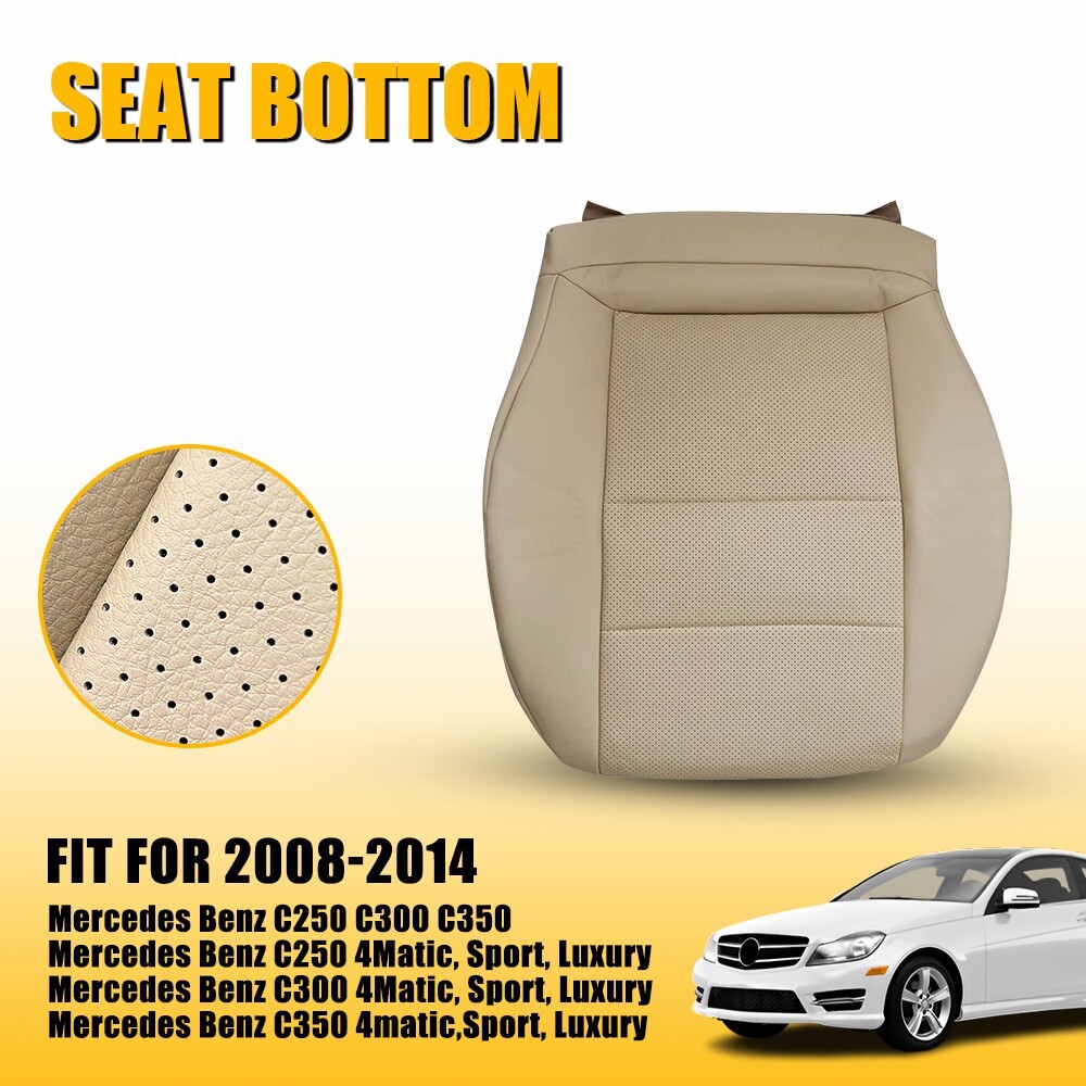 Leather Tan Driver Side Bottom Seat Cover for 2008-2014 Mercedes C250 Luxury  