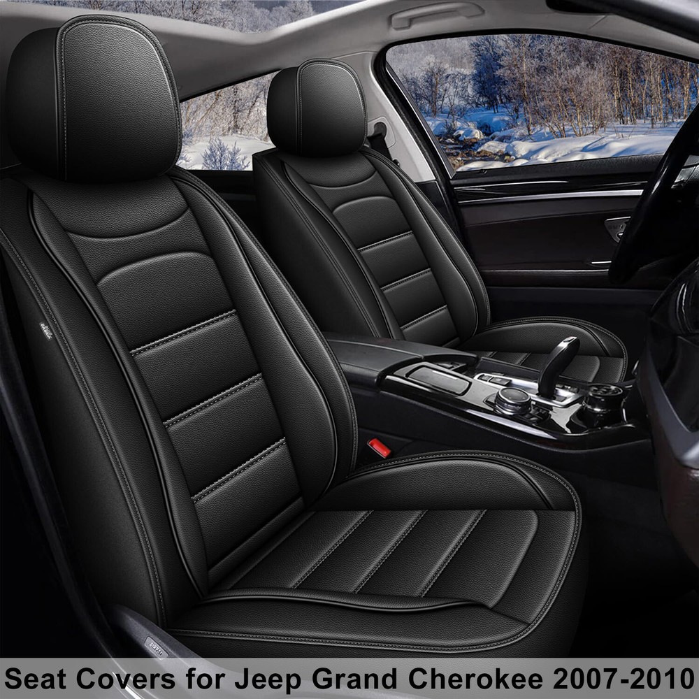 Car Seat Covers PU Leather Full Set Custom Fit for 2007-2010 Jeep Grand Cherokee