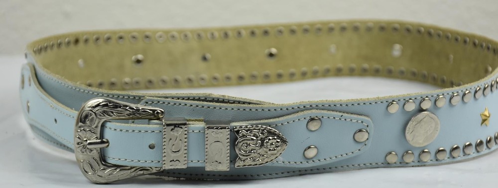 Sand Castle Studded Napoleon III Emperor Coins Vintage belt Size 28 MINT