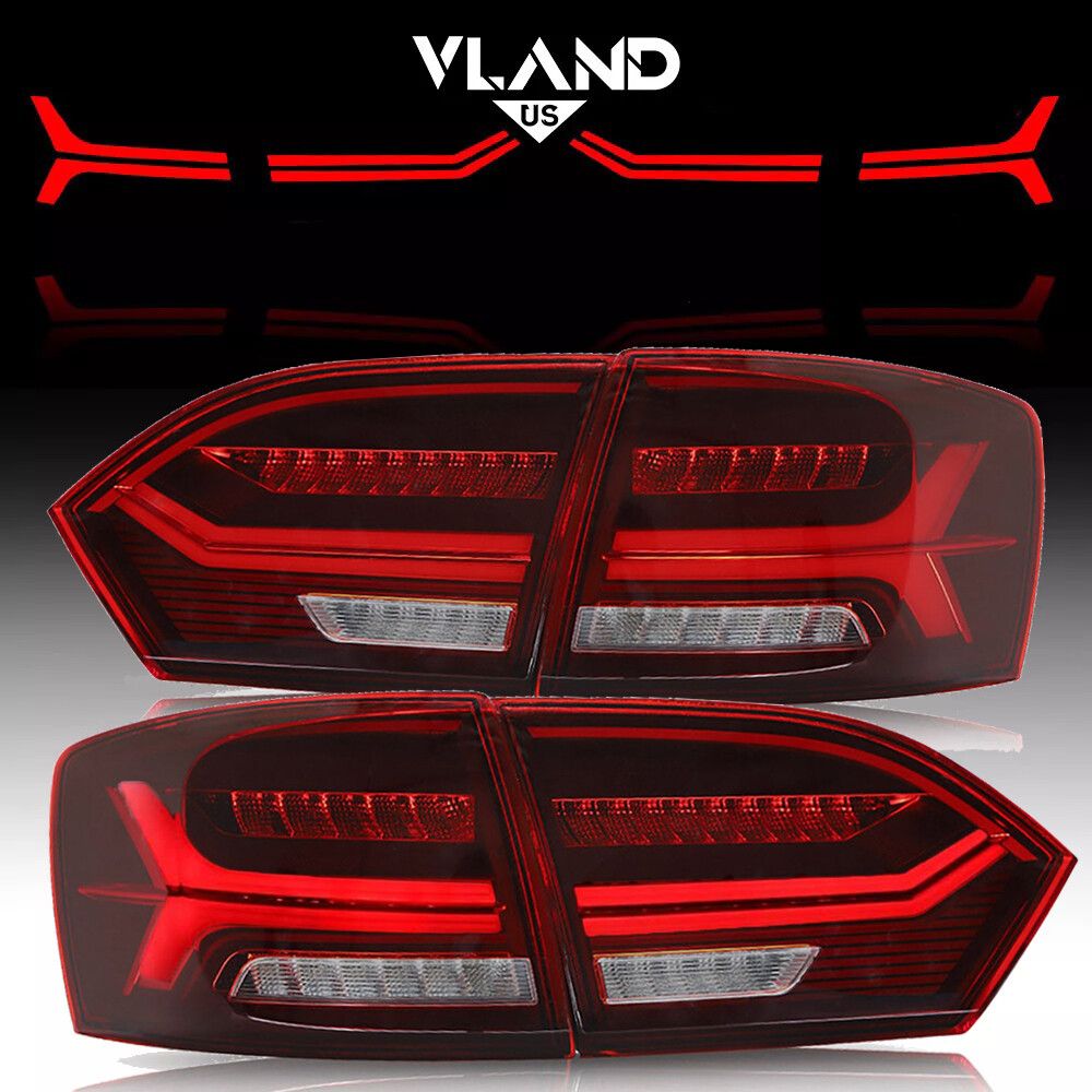 For Volkswagen Jetta MK6 2011-14 FULL LED Red Tail Lights Assembly w/Sequential
