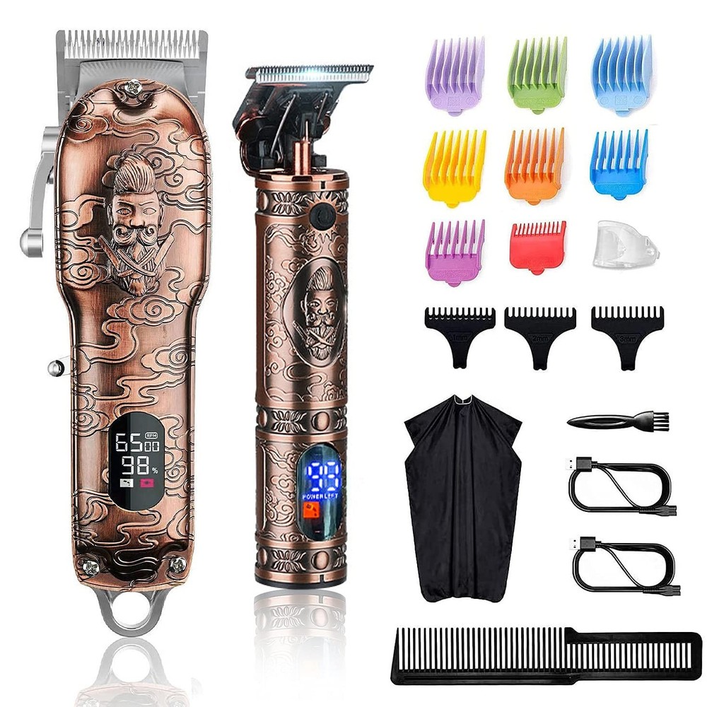 Professional Cordless Hair Clippers and Trimmers Set for Men - Barber Quality