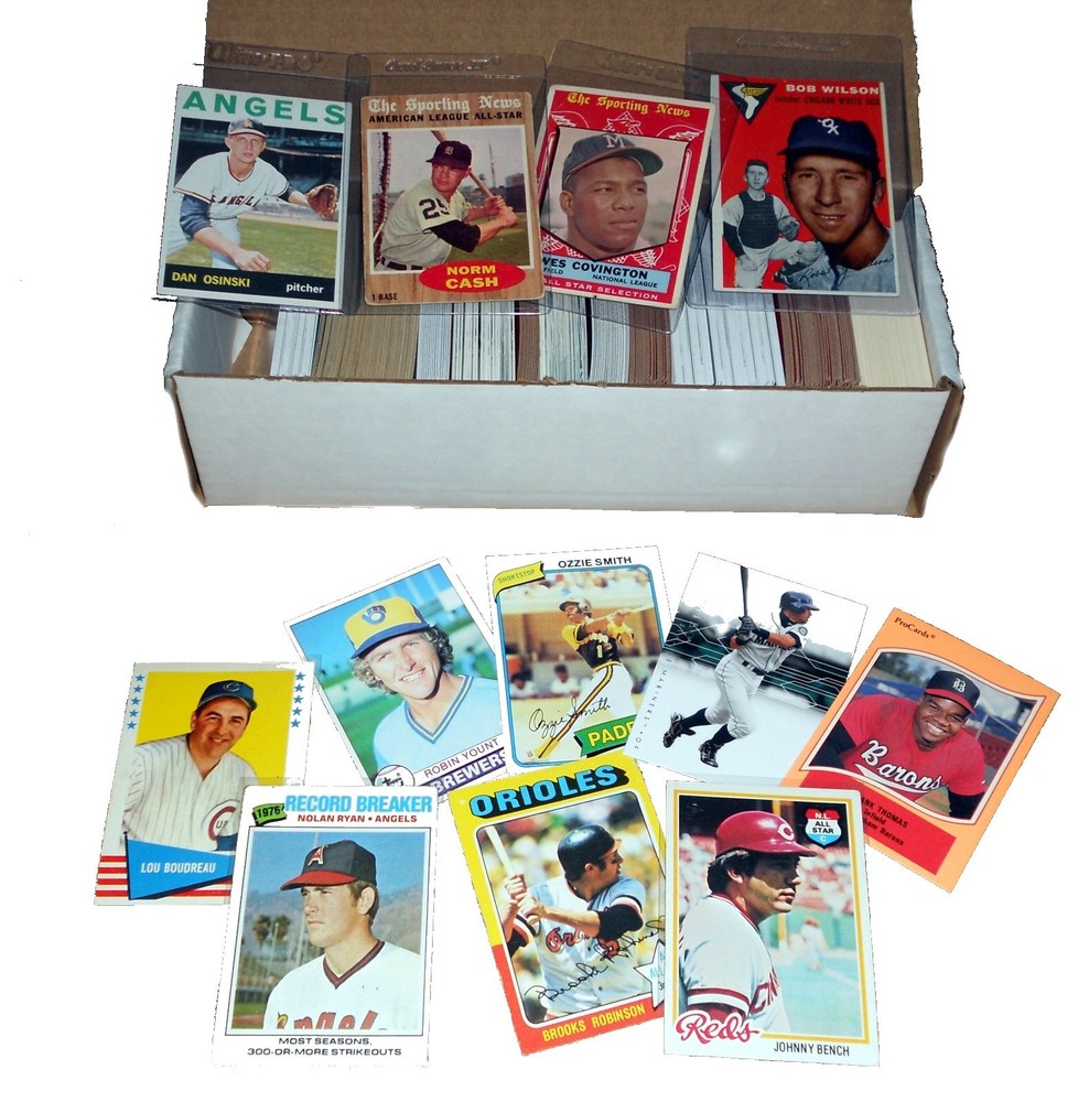 $75+ Baseball Card Collection- 500 Cards Incl. 1950s-60s-70s-80s Topps/Fleer/...