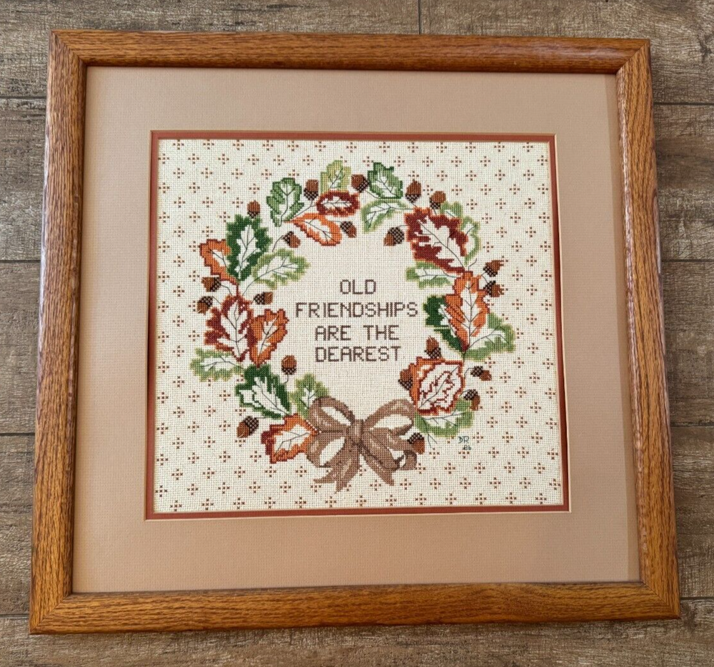 Something Special Counted Finished Cross Stitch fall Wreath old friends dearest