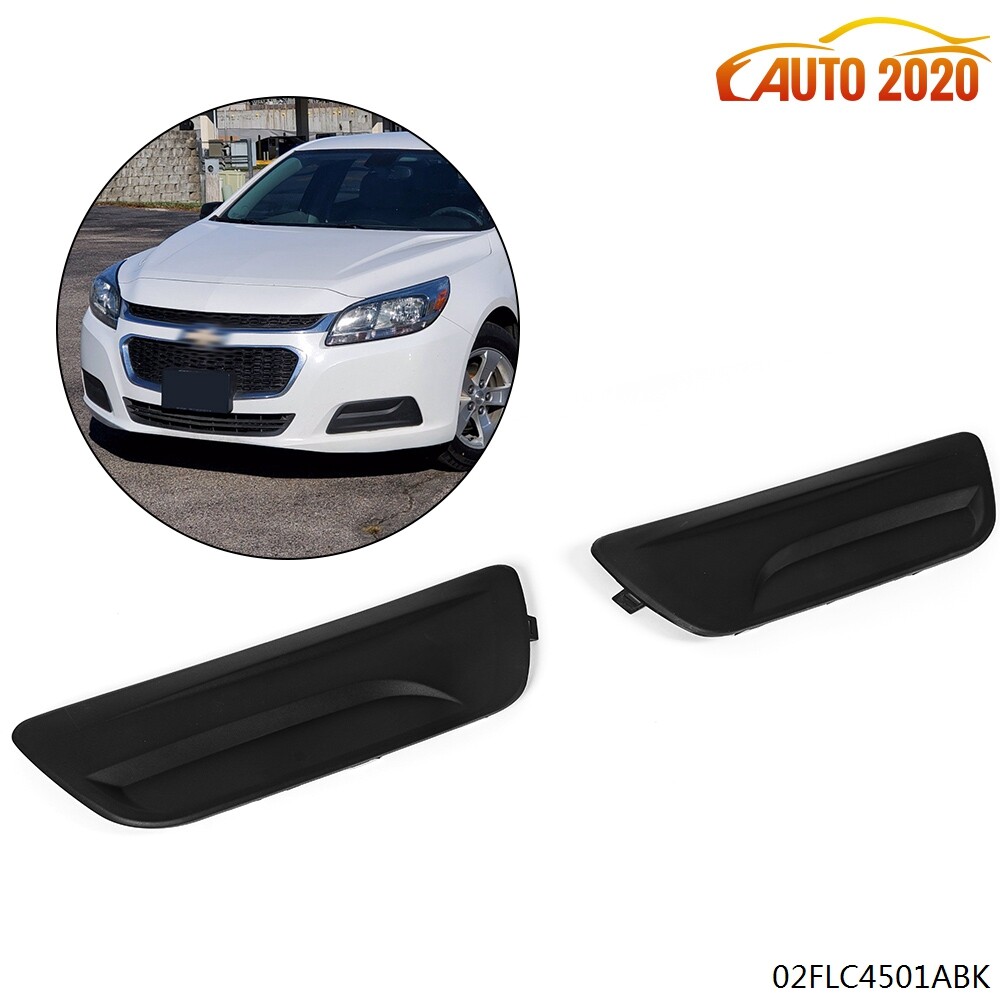 FOG LIGHT COVER LEFT & RIGHT SIDE BLACK FIT FOR CHEVROLET MALIBU 2013-2015