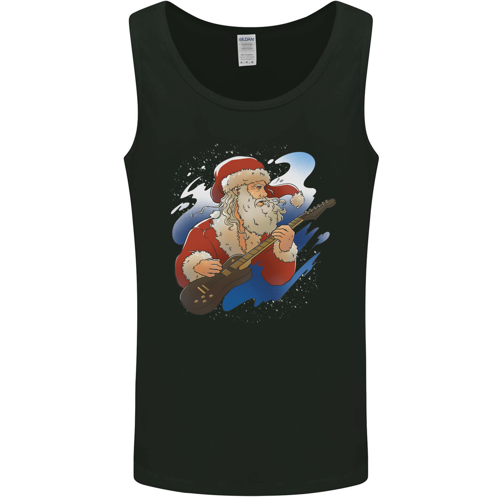 Guitar Santa Funny Christmas Rock n Roll Mens Vest Tank Top