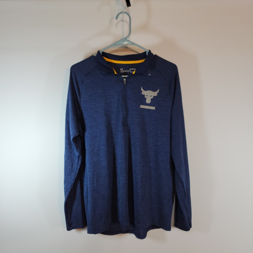 Under Armour Heatgear Project Rock mens medium Tech Quarter Zip Pullover