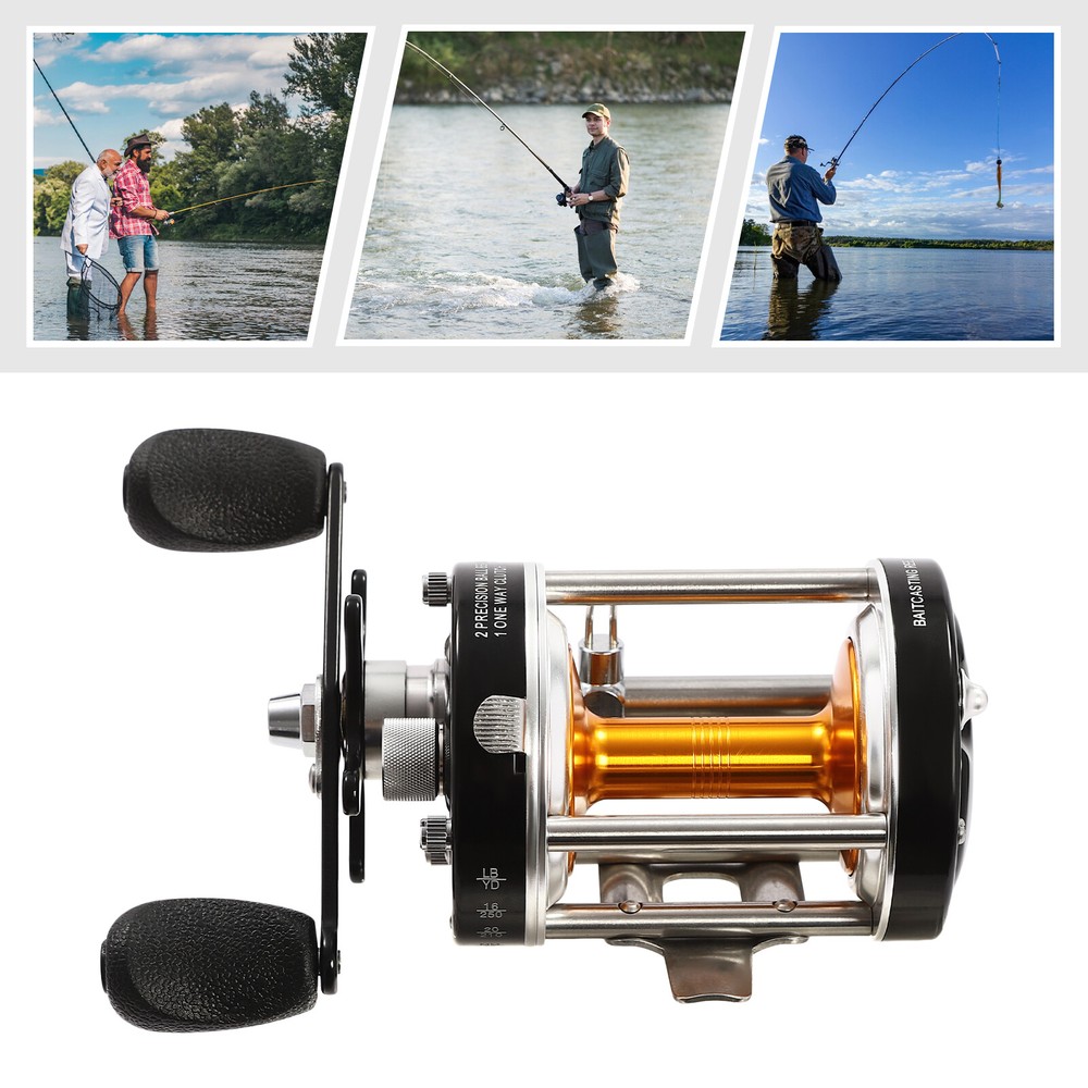 Round Baitcasting Reel, Conventional Reel for Catfish, Baitcasting Fishing Reel