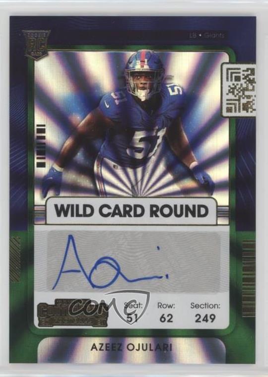 2021 Panini Contenders Ticket Wild Card Round Azeez Ojulari #169 Rookie Auto RC