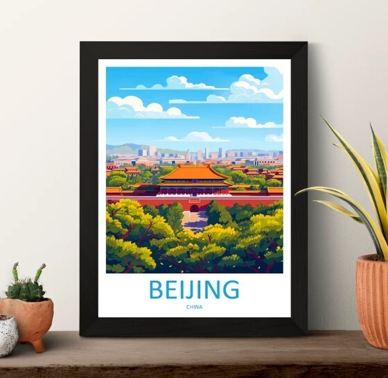 Beijing Travel Print Wall Art Beijing Wall Hanging Home